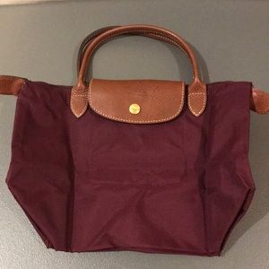 Longchamp foldable red wine color small shoulder bag